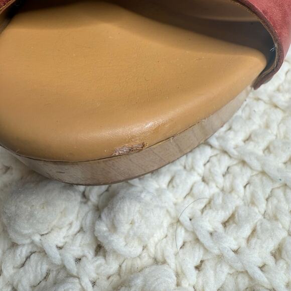 KORKS KORK-EASE Wynn Criss Cross Leather Clog Sandals Coral Size 10 - Picture 13 of 15